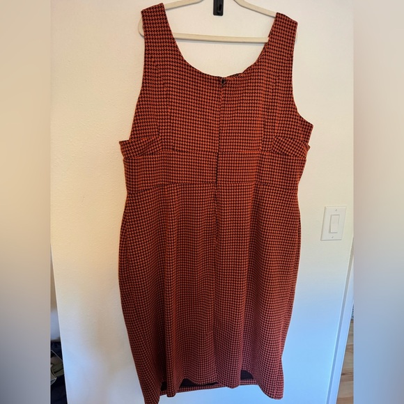 Stop Staring Paola Dress Orange Houndstooth Bow Retro Pinup Plus Size 4X EUC - Picture 4 of 8